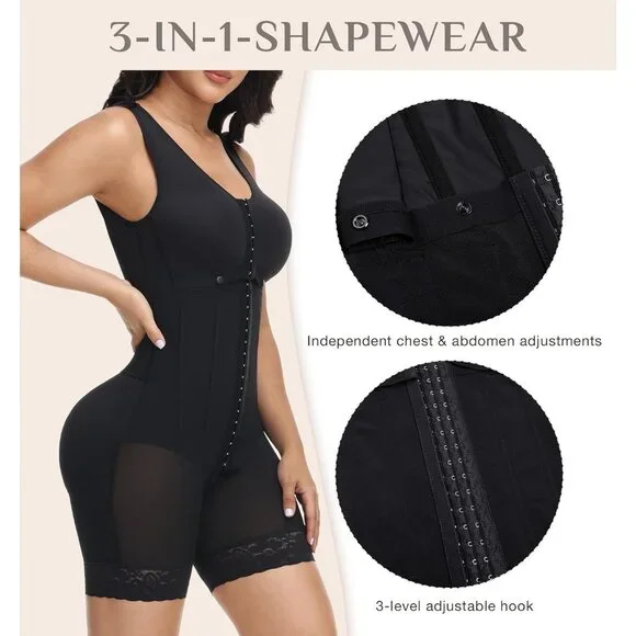Women's Shapewear Postpartum Garment Tummy Control Surgery Black Body Shaper - Picture 2 of 5
